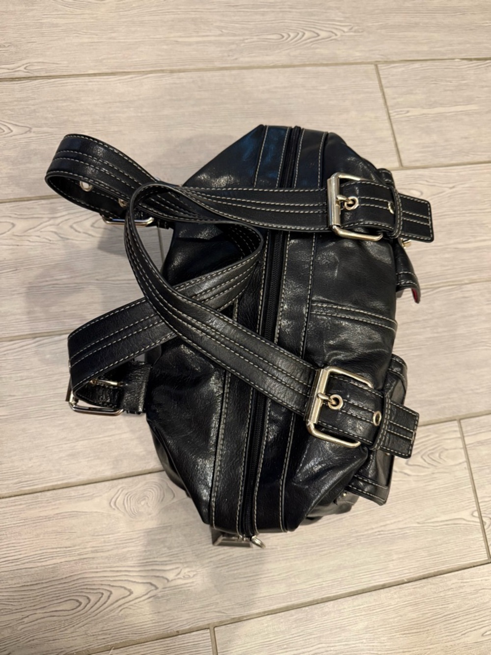Y2k Kathy Vanzeeland for Nine West Faux  Leather Shoulder Bag with Front Pockets - Picture 4 of 16